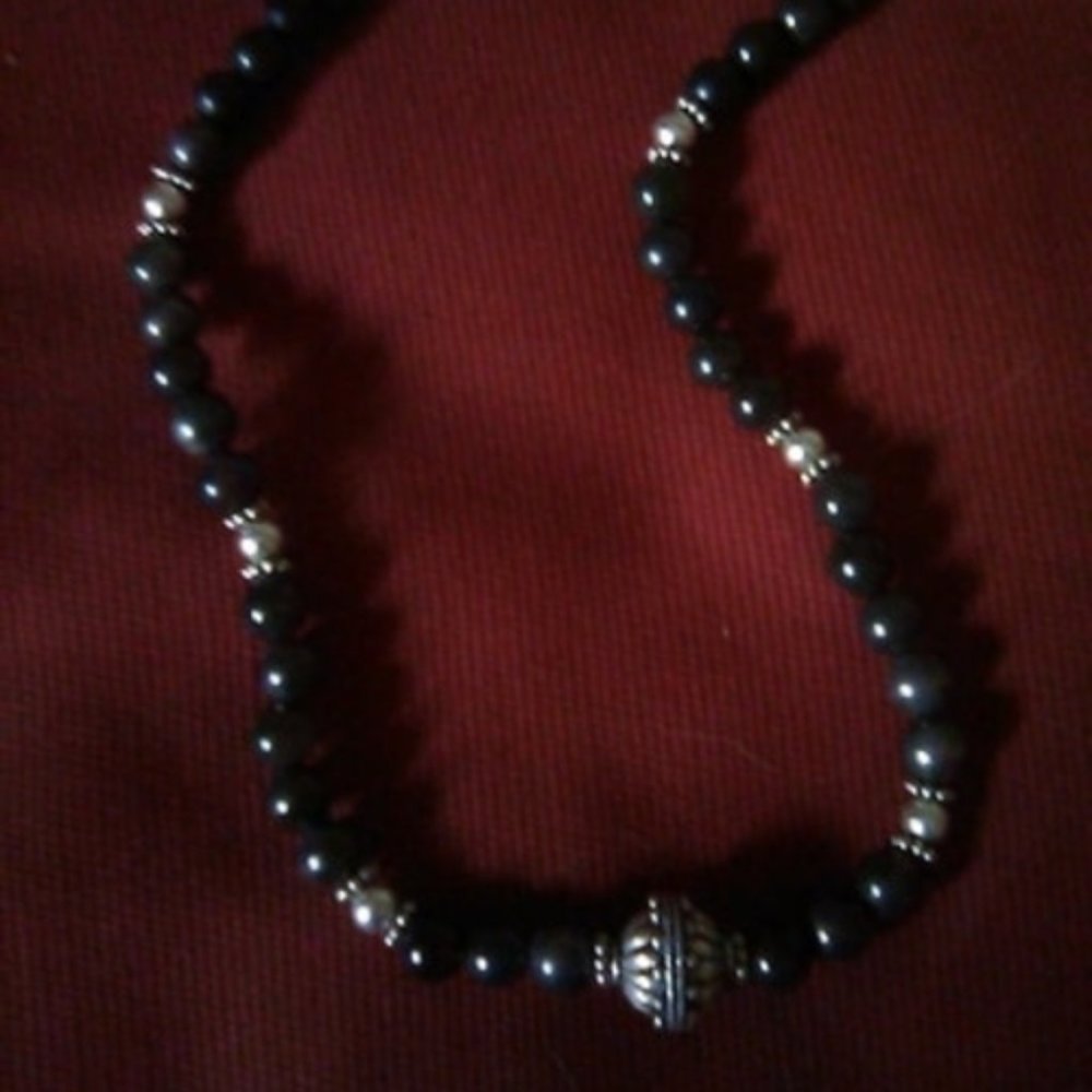 Sterling Silver and beaded necklace